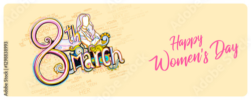 Happy International Women s Day 8th March greetings background