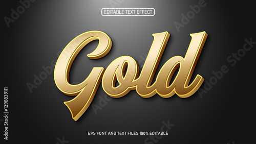 Gold text 3d style editable text effect