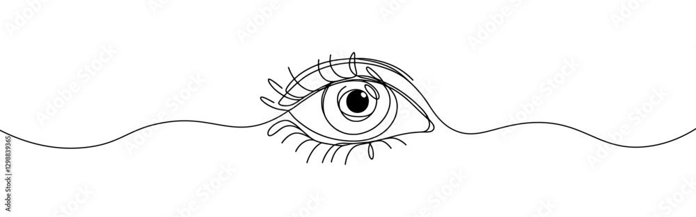 Eye continuous one line drawing. Human eye in simple linear style. Vector illustration. Eye continuous one line drawing. Human eye in simple linear style. Vector illustration.