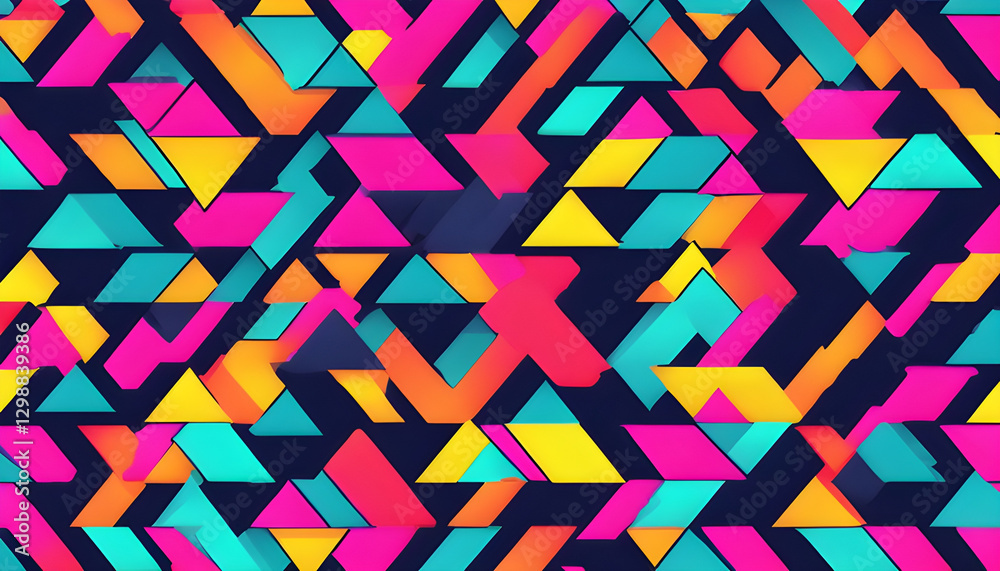 Neon Retro 80s Seamless Pattern Neon Retro 80s Seamless Pattern