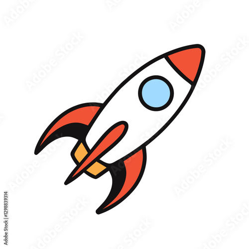 Rocket icon. Spaceship, rocket launch symbol. Vector illustration.