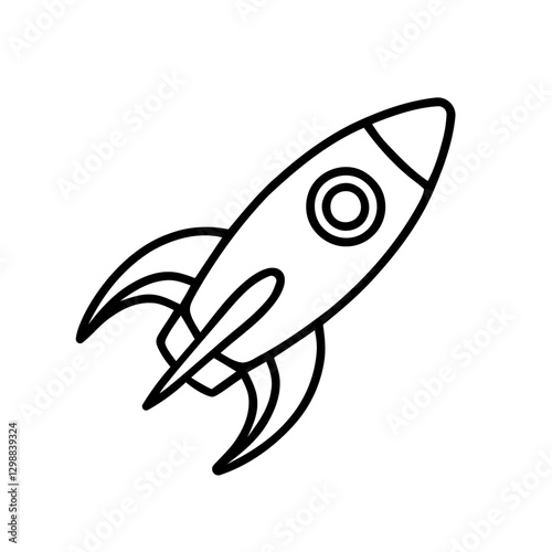 Rocket icon. Spaceship, rocket launch symbol. Vector illustration.