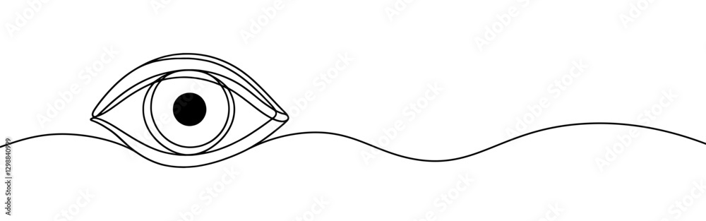 Eye continuous one line drawing. Human eye in simple linear style. Vector illustration. Eye continuous one line drawing. Human eye in simple linear style. Vector illustration.