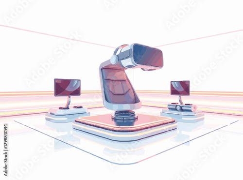 Futuristic Virtual Reality Simulator in 3D Space