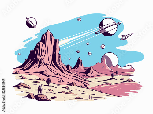 Galactic Frontier: Space Exploration and Colonization Scene