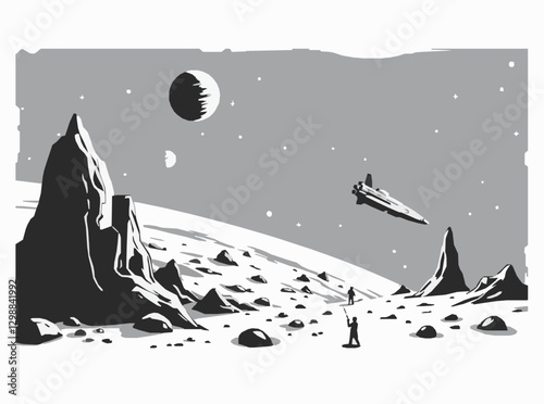 Galactic Frontier: Space Exploration and Colonization Scene