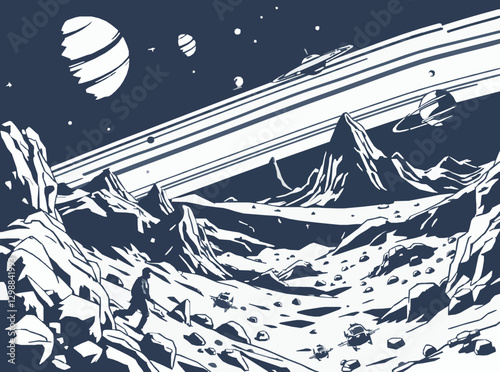 Galactic Frontier: Space Exploration and Colonization Scene