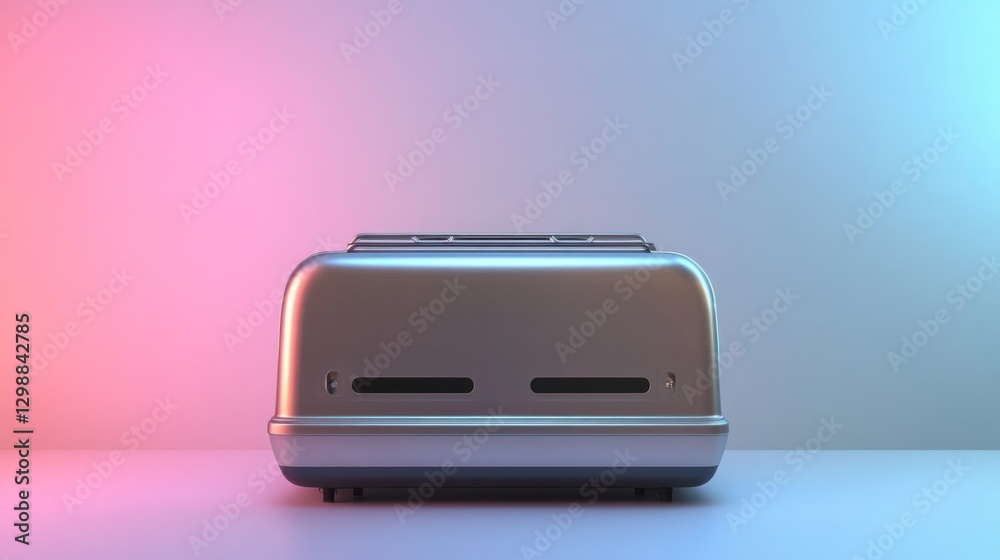 Modern toaster against vibrant backdrop Modern toaster against vibrant backdrop