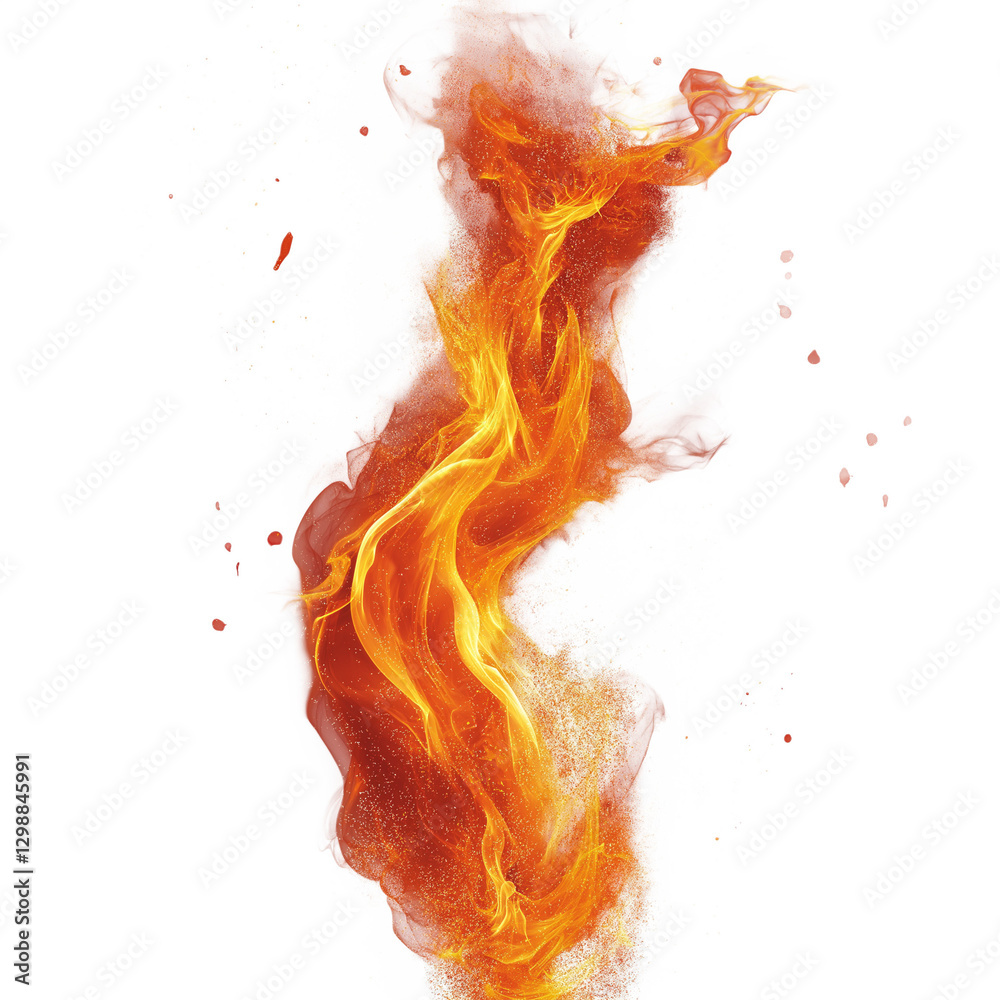Fototapeta premium Abstract Fiery Flames png isolated on transparent background