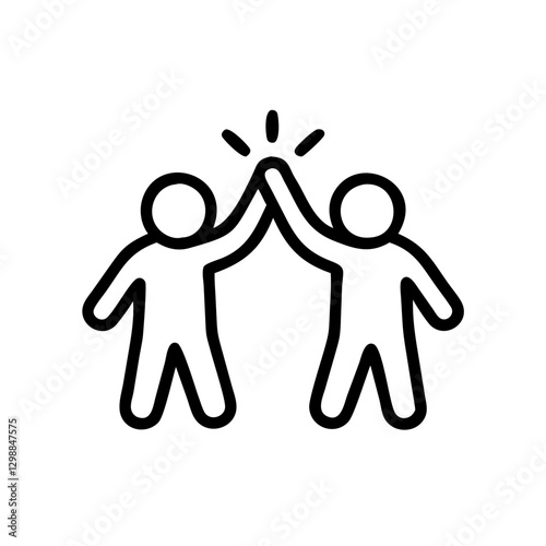 Wallpaper Mural Kids high-fiving icon in black outline style Torontodigital.ca