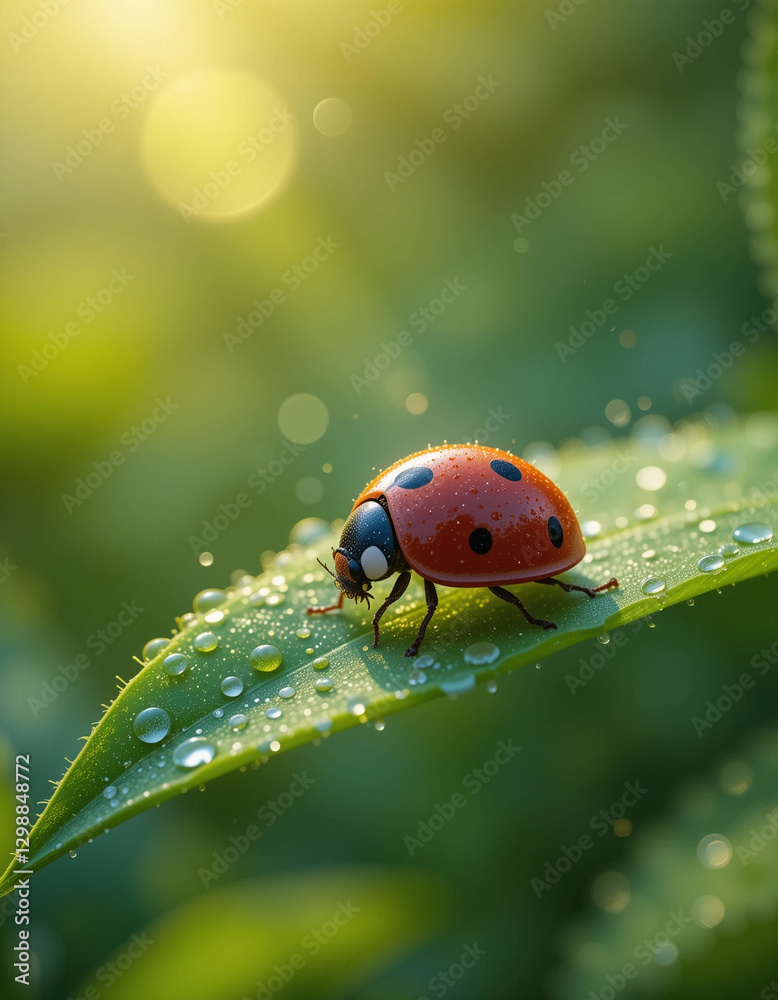 Obraz premium Nature’s Charm: The Delightful Beauty of Ladybugs
