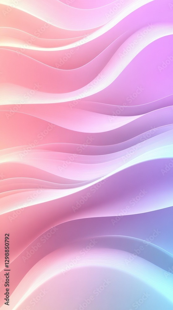 An abstract representation of soft, flowing waves in hues of pink and purple, evoking feelings of calm, serenity, and beauty, perfect for various design applications.