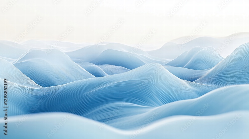 Obraz premium serene blue wave hills abstract background
