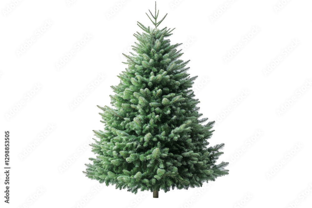 Fototapeta premium Lush green christmas tree home decoration png background transparent image festive environment front view