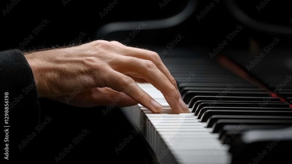 Obraz premium Classical piano performance concert hall music event elegant setting close-up musical mastery