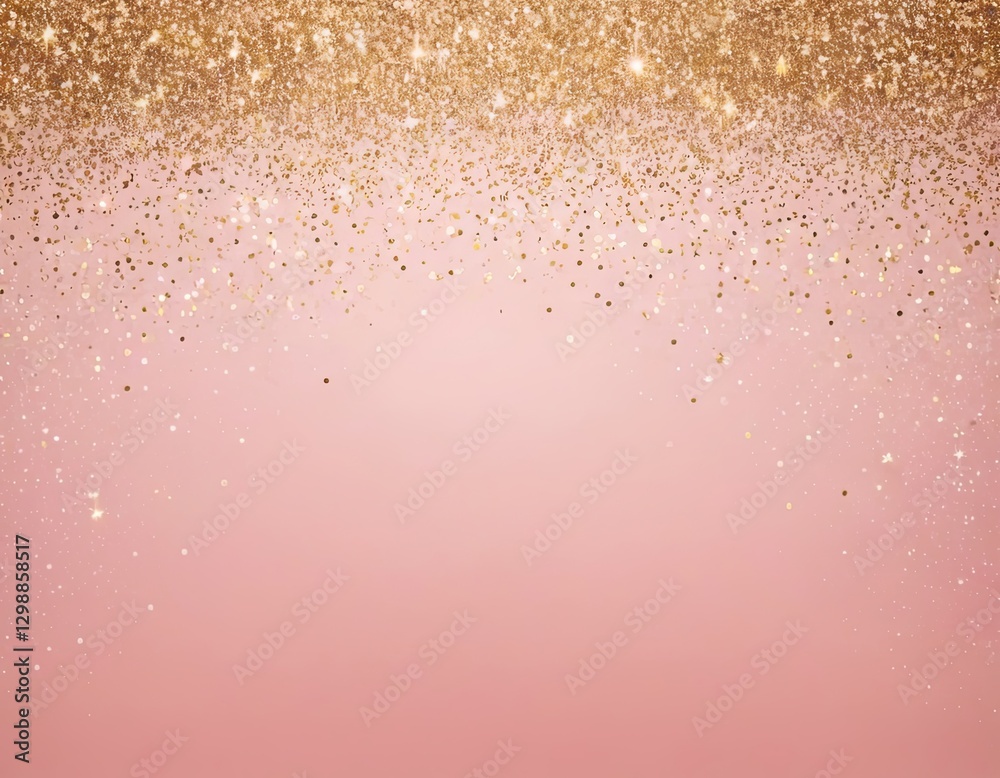 Fototapeta premium A stunning gold glitter backdrop with a soft pink base, perfect for celebrations and elegant events.