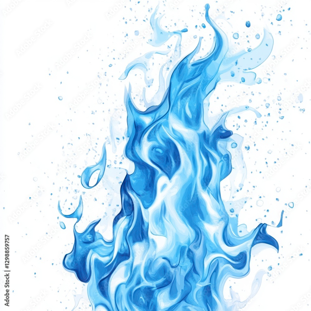 Fototapeta premium Abstract Blue Flames Background Texture