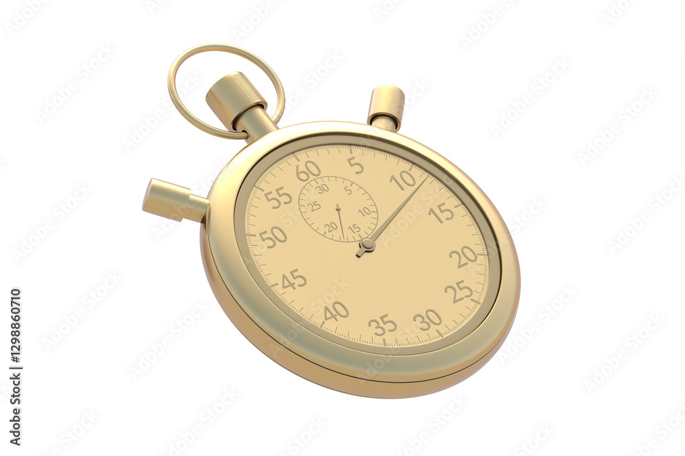 Golden stopwatch isolated on white background. 3d render Golden stopwatch isolated on white background. 3d render