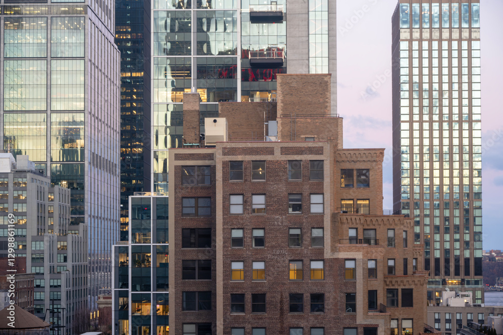 Fototapeta premium Building facades of different styles in New York