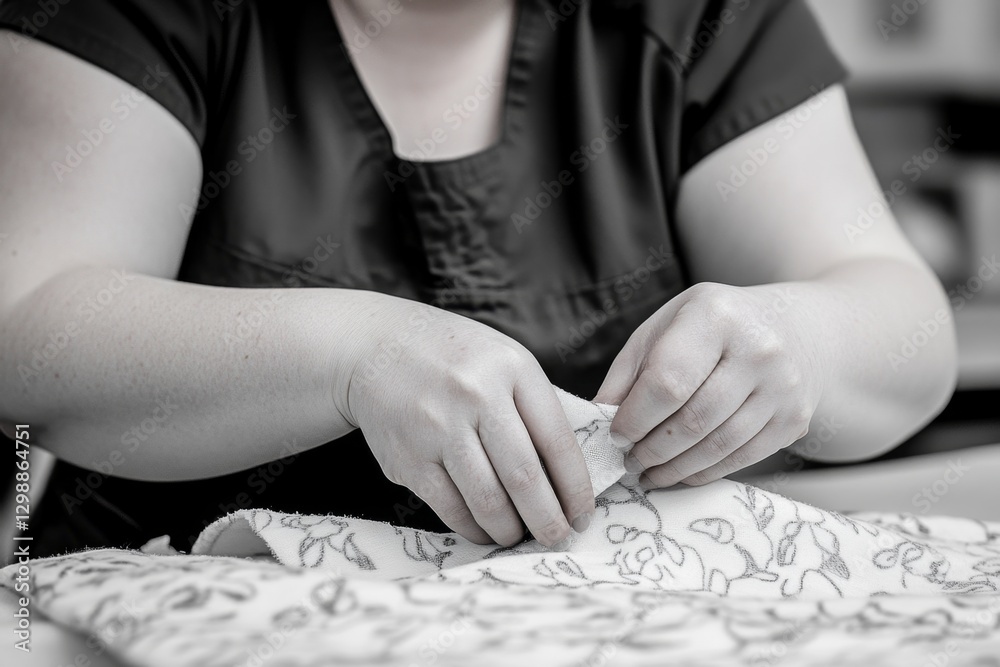 Obraz premium A nurse carefully wrapping a patientâ€™s wound with a clean bandage