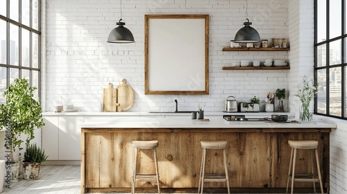 Modern Farmhouse Kitchen with Blank Art (1)