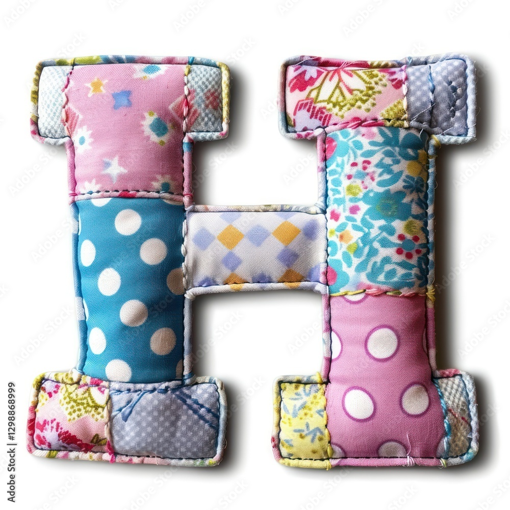 Obraz premium Letters H pattern patchwork alphabet.