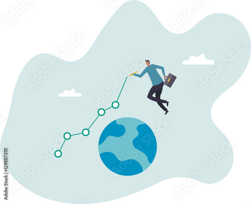 World economic, financial statistics or investment data, global stock market diagram or international economy.business concept.flat character.