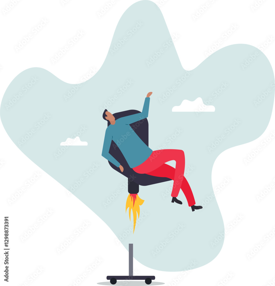 Fototapeta premium Boost your career development, job promoted to higher position or start new opportunity and motivation to succeed .business concept.flat character.