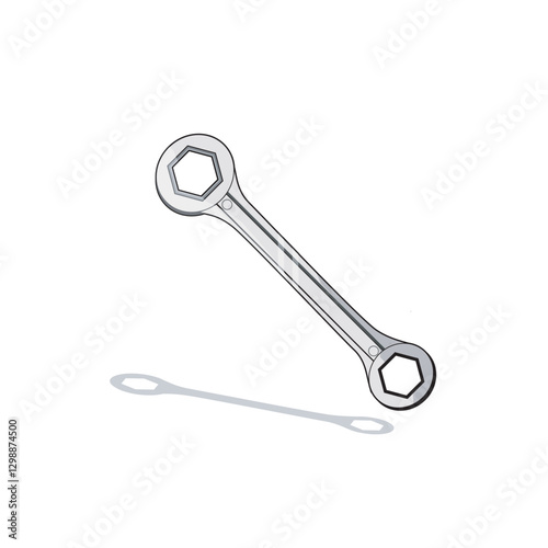 Double-ended box wrench for tightening and loosening nuts and bolts in mechanical, automotive, and industrial applications. Precise nd essential for repair, maintenance, and construction work.
