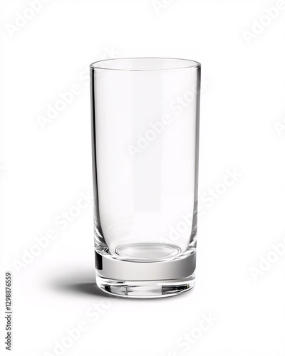 Wallpaper Mural Minimalist Empty Highball Glass with a Smooth Cylindrical Shape on White Background Torontodigital.ca
