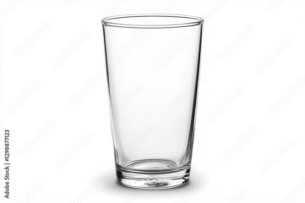 Simple Empty Pint Glass with a Slightly Curved Body, Isolated on White Simple Empty Pint Glass with a Slightly Curved Body, Isolated on White