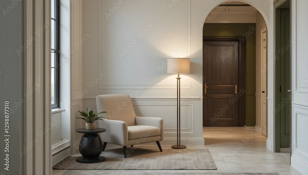 Fototapeta premium Modern Lounge with Olive Green Accent