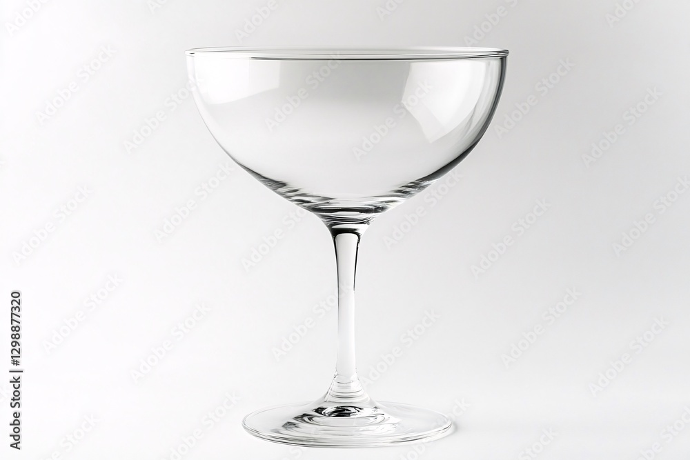 Elegant Empty Cocktail Glass with a Wide Shallow Bowl Elegant Empty Cocktail Glass with a Wide Shallow Bowl