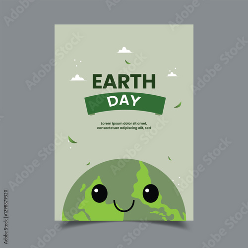 Realistic poster template for earth day celebration