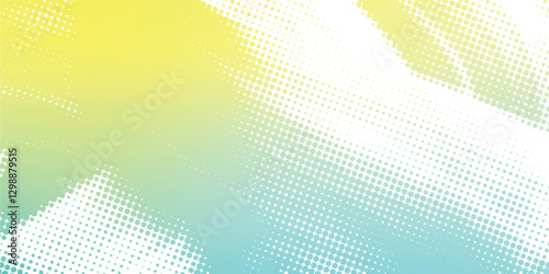 Abstract halftone flowing wavy gradient dots shape isolated on transparent background.