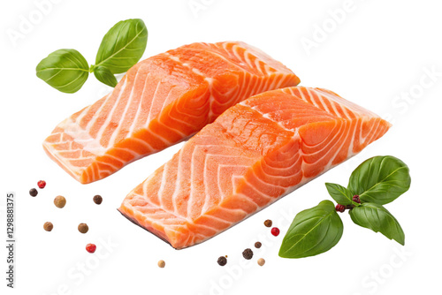 Salmon, fresh salmon fillet isolated on white background
