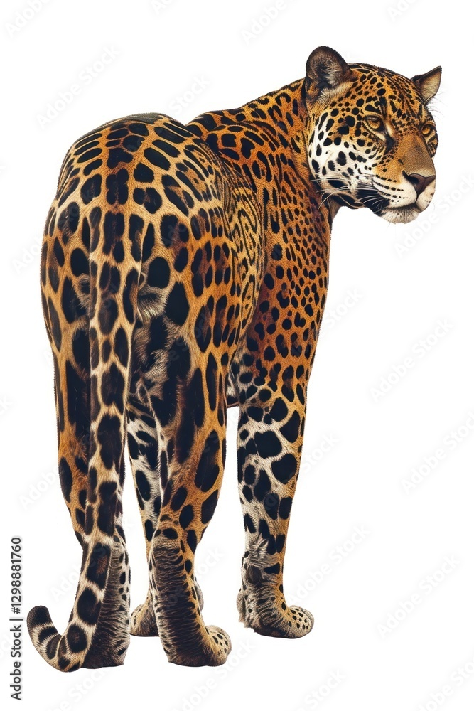 Obraz premium A Jaguar in weird pose look aggressive at camera wildlife leopard animal.
