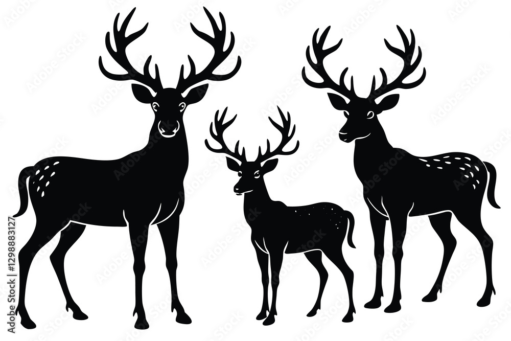 Obraz premium deer silhouette vector