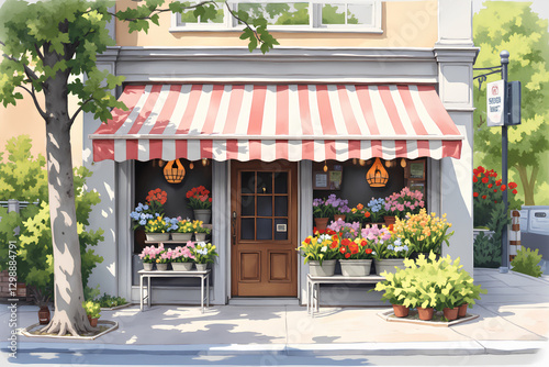 watercolor of street in the city