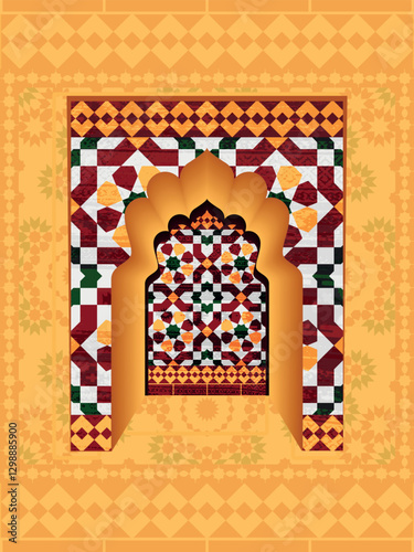 Ornamental Archway Design & Geometrical Patterns, reflecting traditional ornamental design elements.

