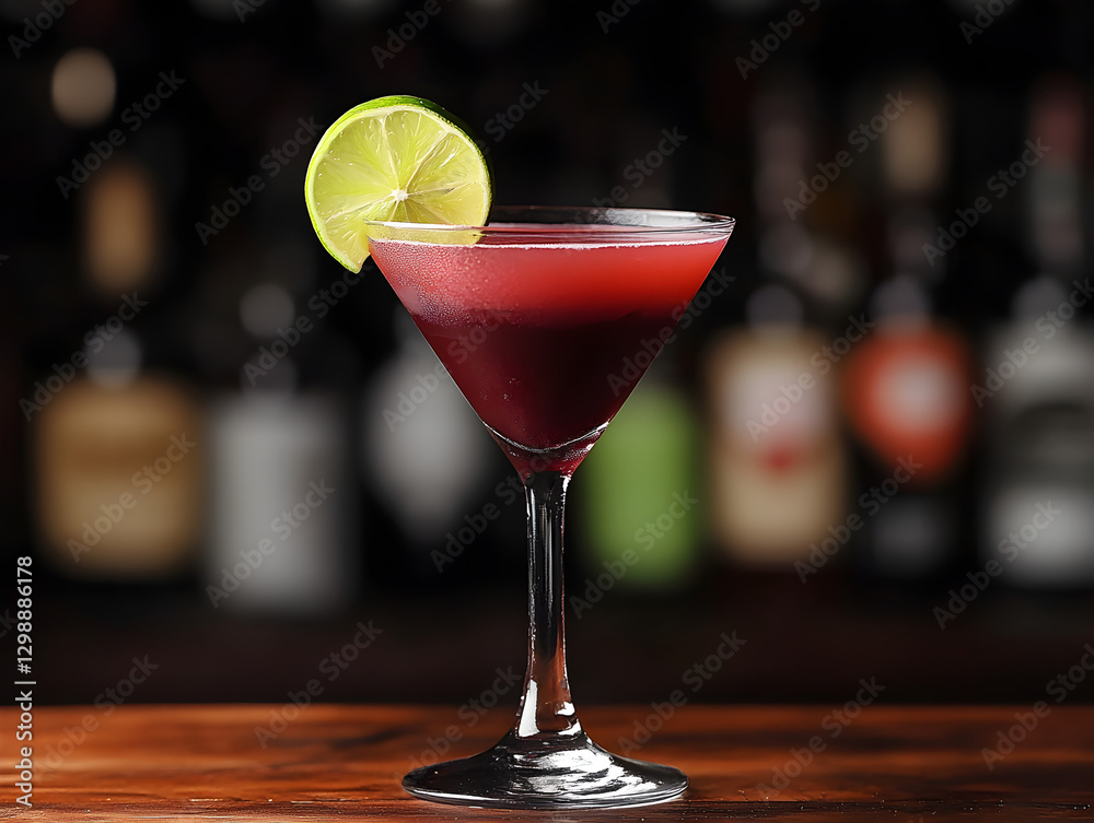 A tart and sweet Cosmopolitan with cranberry and lime served on a beach