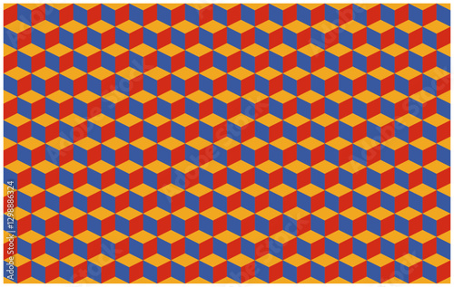 A seamless geometric cube pattern background