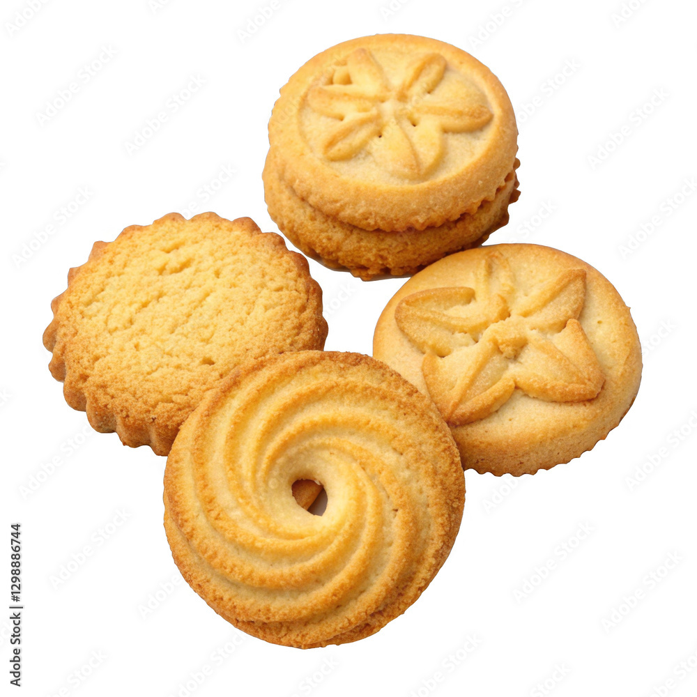 Danish Butter Cookies isolated on a transparent background. Danish Butter Cookies isolated on a transparent background.