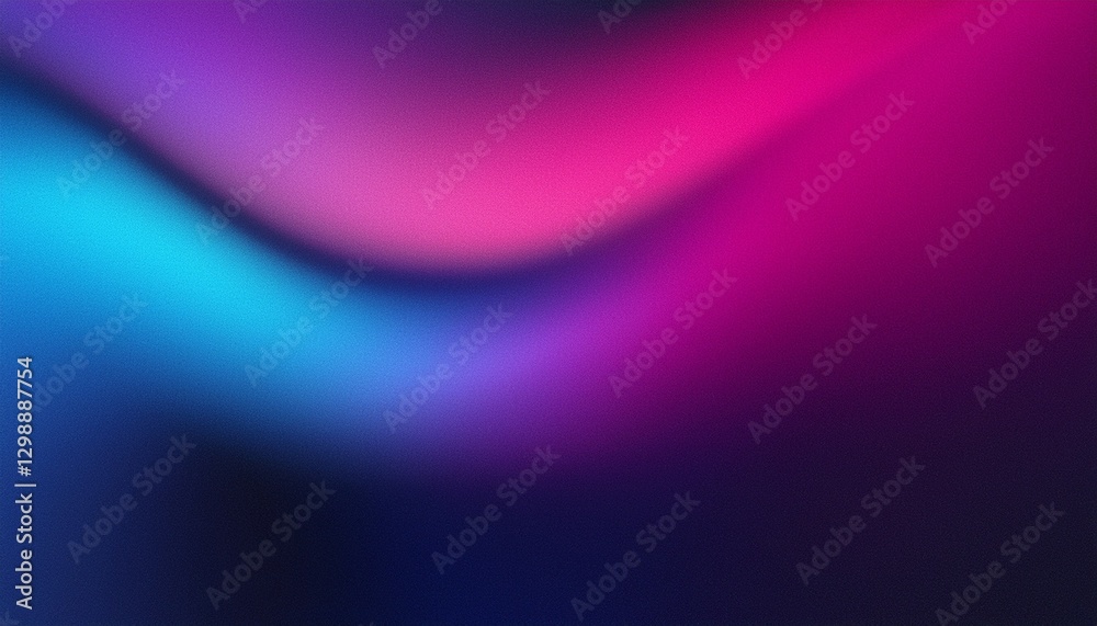 Fototapeta premium Dark purple pink blue color gradient background blurred neon color flow, grainy texture effect, futuristic banner design