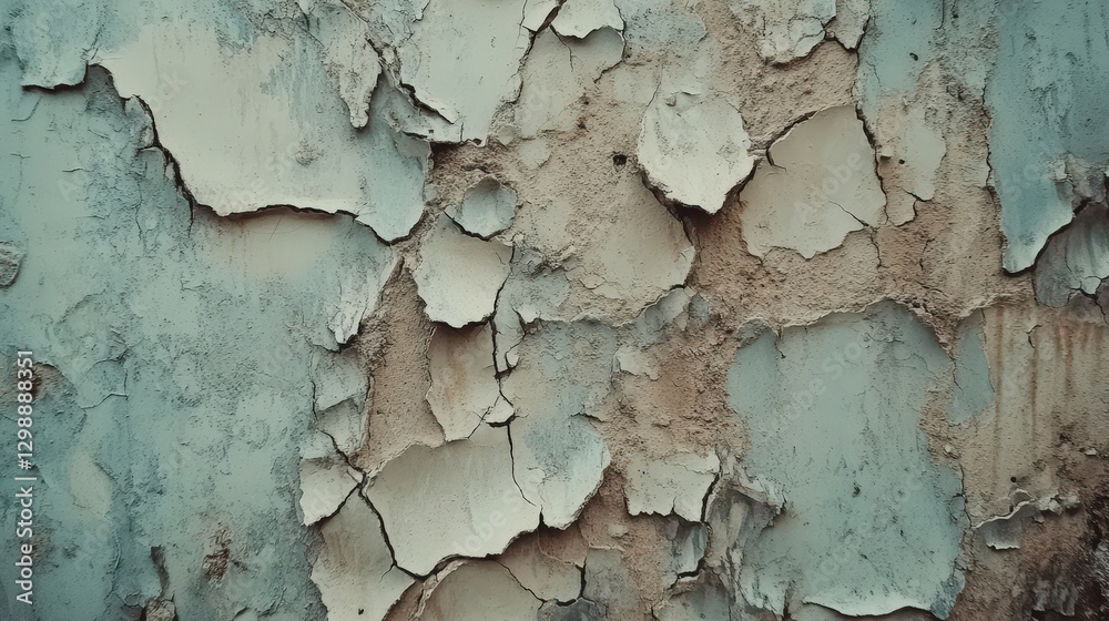 Cracked and Peeling Paint on a Weathered Surface
