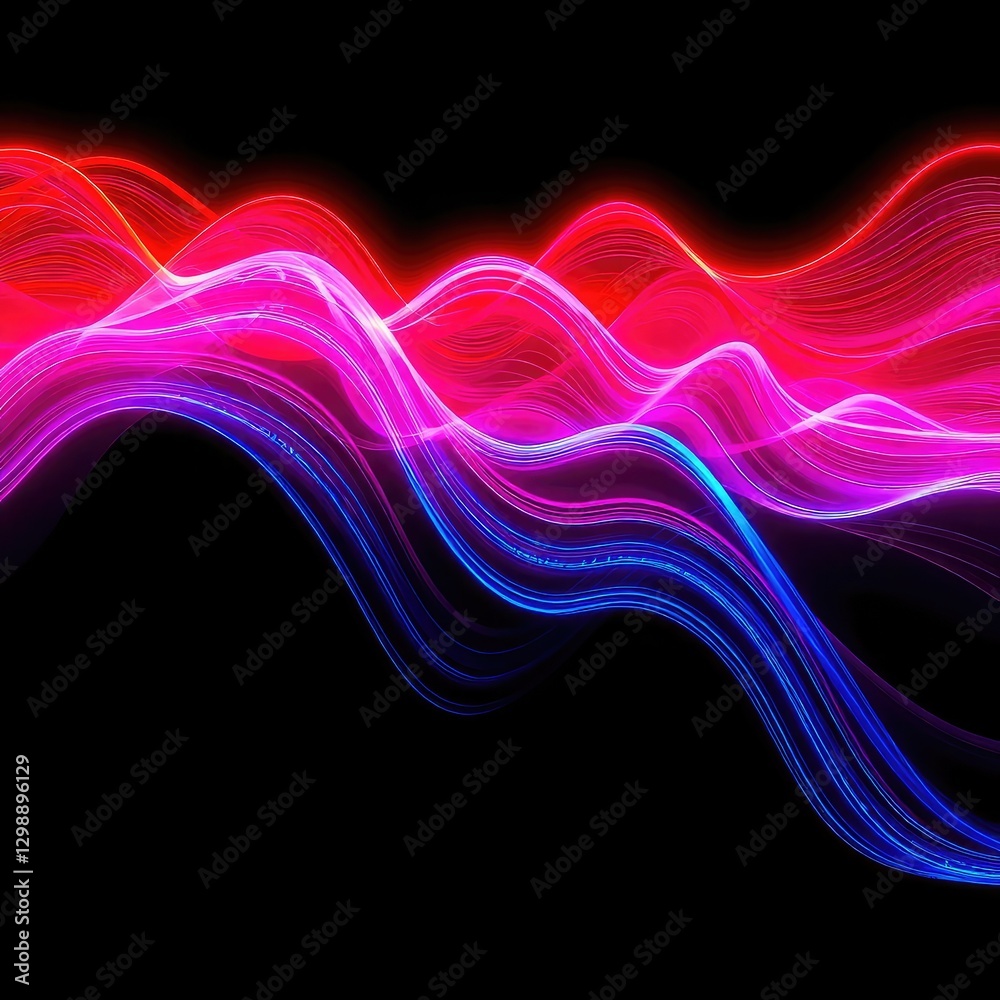 Naklejka premium abstract colorful wave background, heart beat wave, ,abstract colorful background, heart beat on monitor, energy of fractal realms, fractal burst arrangement, fractalabstract background with red lines