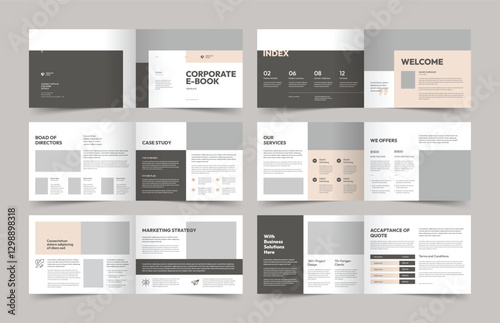 Fashion eBook Template Layout, Landscape eBook Brochure
