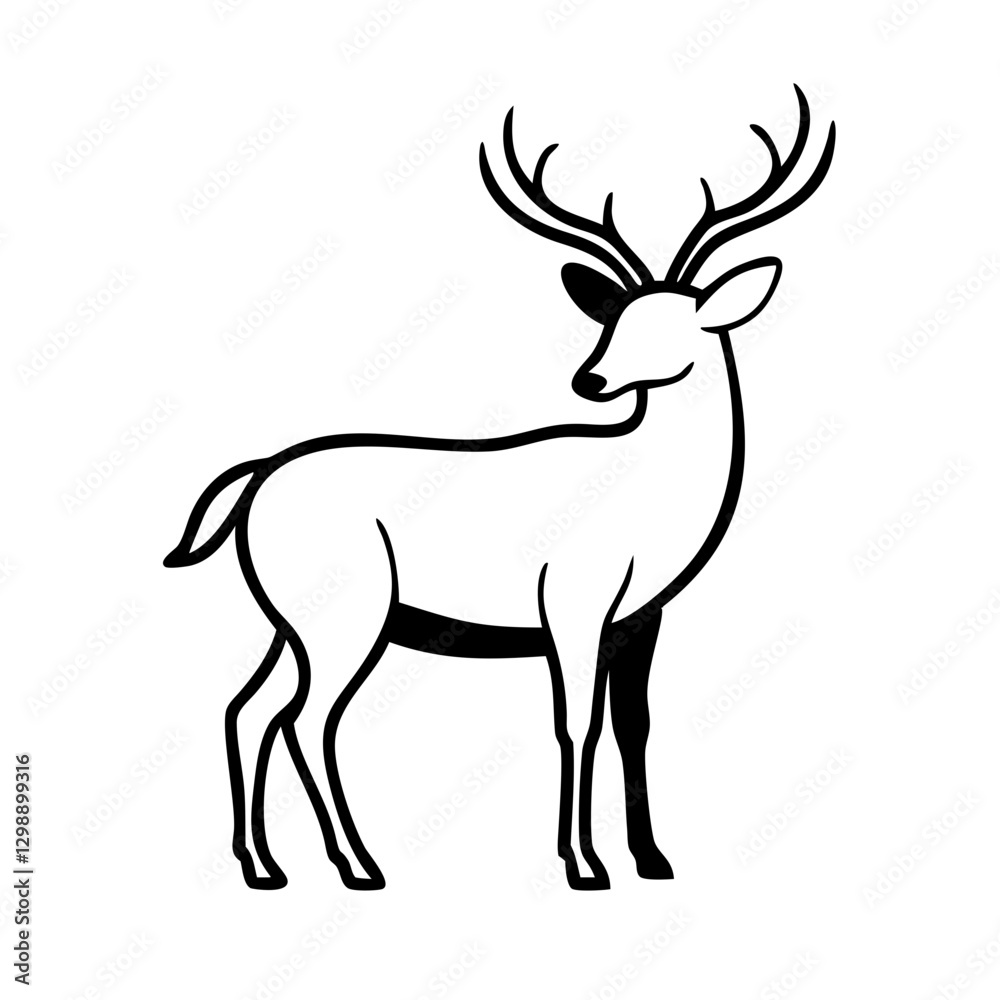 Deer silhouette icon representing nature and tranquillity.