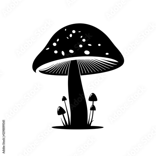 Mesmerizing Witch Mushroom vector illustration blending whimsical charm with eerie enchantment, ideal for fantasy book covers, event posters, branding projects, and creative designs designed to spark 