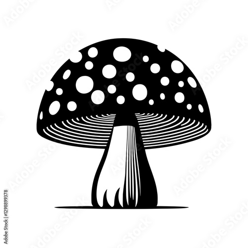 Mesmerizing Witch Mushroom vector illustration blending whimsical charm with eerie enchantment, ideal for fantasy book covers, event posters, branding projects, and creative designs designed to spark 